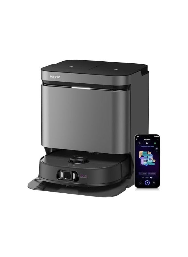 إيوريكا روبوت J15 للمكنسة والمسح – قوة شفط 16,200 باسكال، محطة تنظيف ذاتية مع غسل الممسحة بالماء الساخن وتجفيفها بالهواء الساخن، تقنية منع التشابك، ملاحة LDS ذكية، تجنب العوائق بالذكاء الاصطناعي، تحكم عبر التطبيق والصوت - Image 1