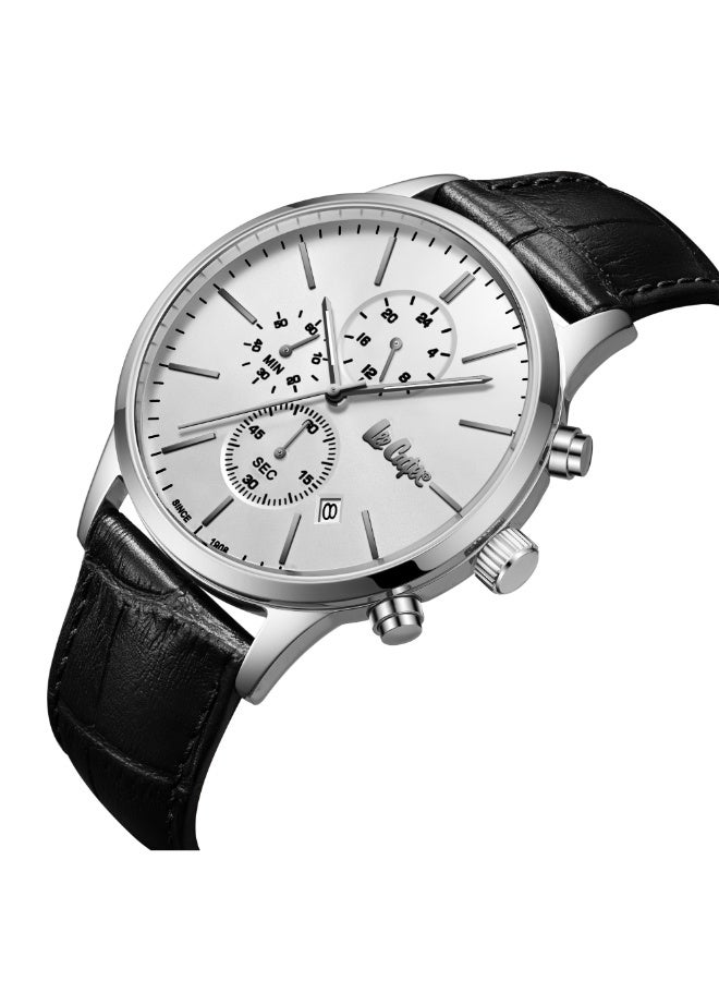 Lee Cooper ساعة متعددة الوظائف للرجال من الجلد LC08154.331 - 44 مم - Image 4