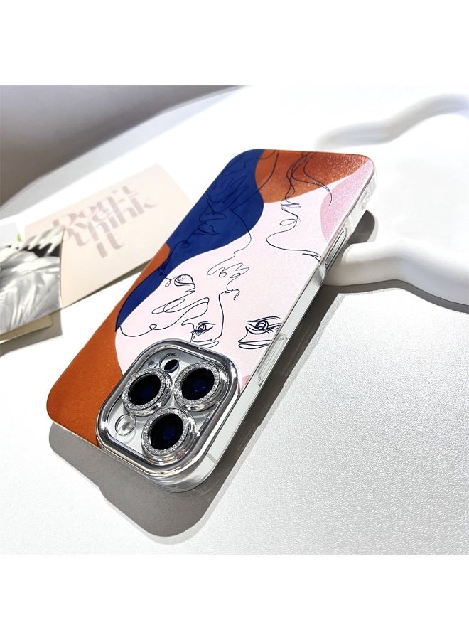 NIBEMINENT Artistic Color Block Human Face Protective TPU Case Cover For iPhone 15 Pro Max Clear - Image 2