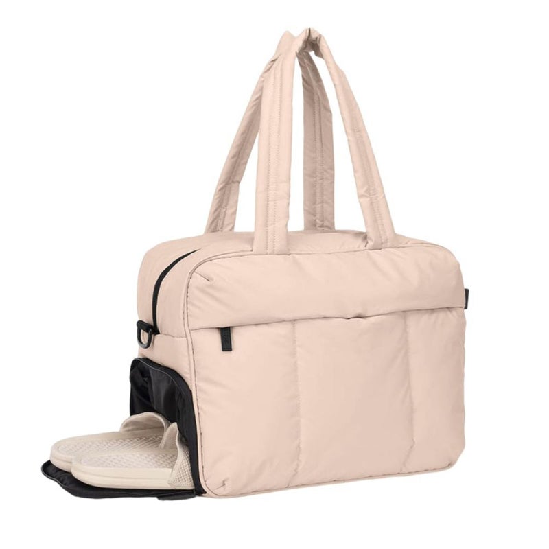 Travel Duffel Bag Overnight Bags for Women Puffer Gym Tote Bag Carry On Duffel Bag Weekender Bag with Shoe Compartment - Image 1