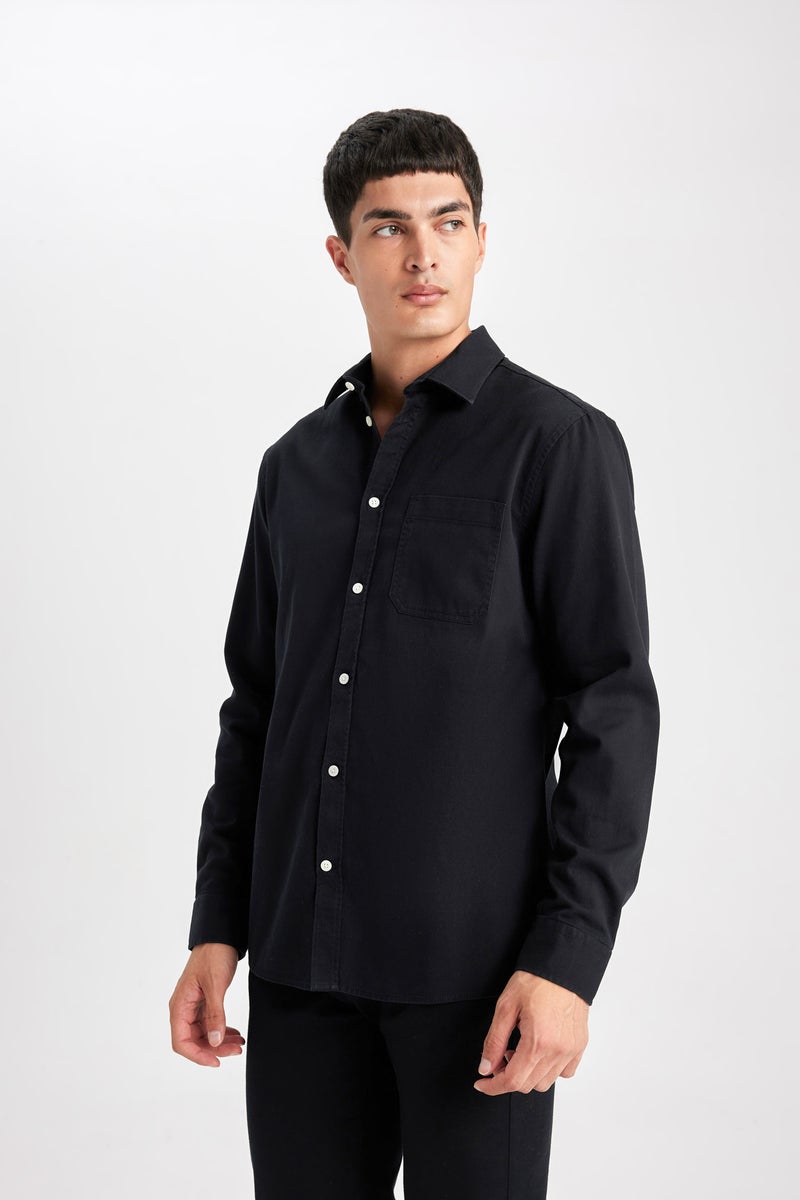 DeFacto Man Regular Fit Gabardine Long Sleeve Shirt  - Image 5