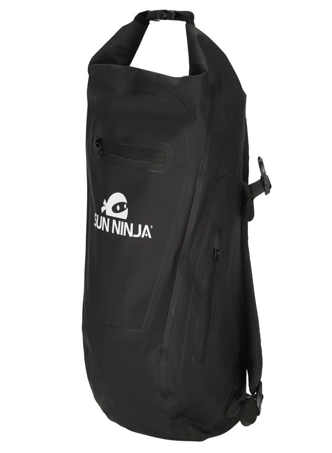 SUN NINJA Dry Bag Backpack, Waterproof Floating Drybag for Kayaking & SUP, Dry Bags Waterproof Backpack for Men & Women, Dry Sack Waterproof Bag, 20L Capacity - Black - Image 1