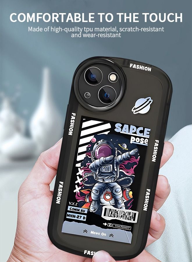GROIC IPhone 14 Case 6.1 Inch, Cool Cartoon Astronaut Space Rocket Design Stylish Bumper Soft TPU Rubber Protective Anti-Slip Shockproof Fashion - Image 3