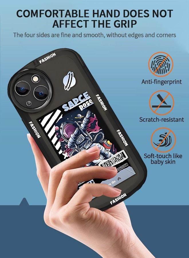 GROIC IPhone 14 Case 6.1 Inch, Cool Cartoon Astronaut Space Rocket Design Stylish Bumper Soft TPU Rubber Protective Anti-Slip Shockproof Fashion - Image 2