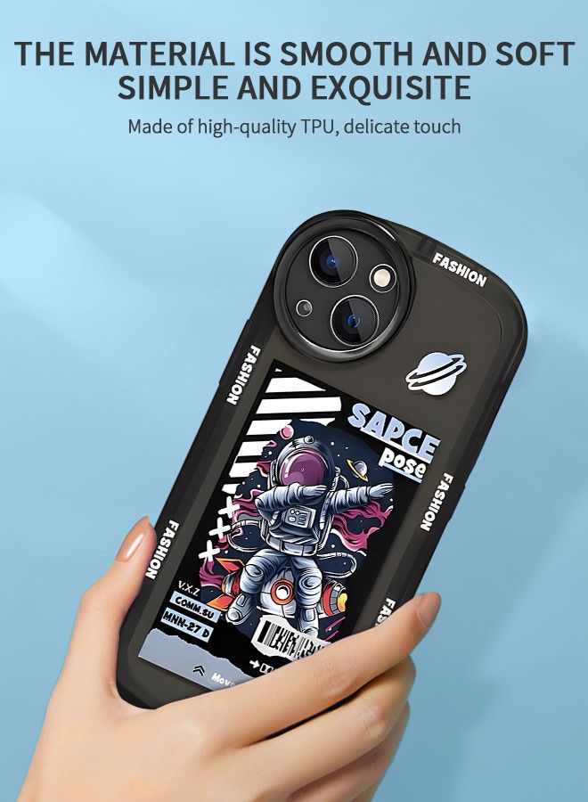 GROIC IPhone 14 Case 6.1 Inch, Cool Cartoon Astronaut Space Rocket Design Stylish Bumper Soft TPU Rubber Protective Anti-Slip Shockproof Fashion - Image 4