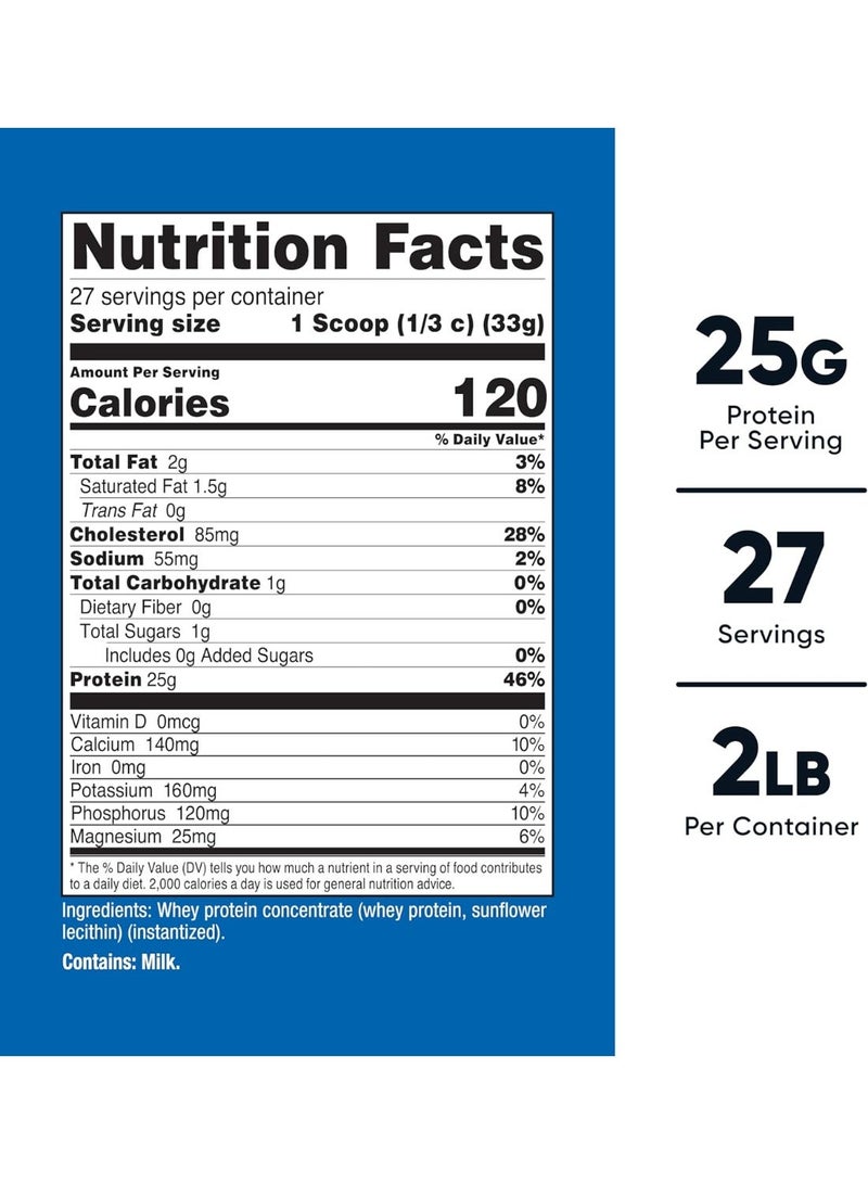 Nutricost مركز بروتين مصل اللبن، بدون نكهة - 2LB - Image 2