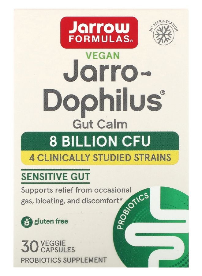 jarrow formulas Jarro-Dophilus Gut Calm 8 Billion CFU 30 Veggie Capsules