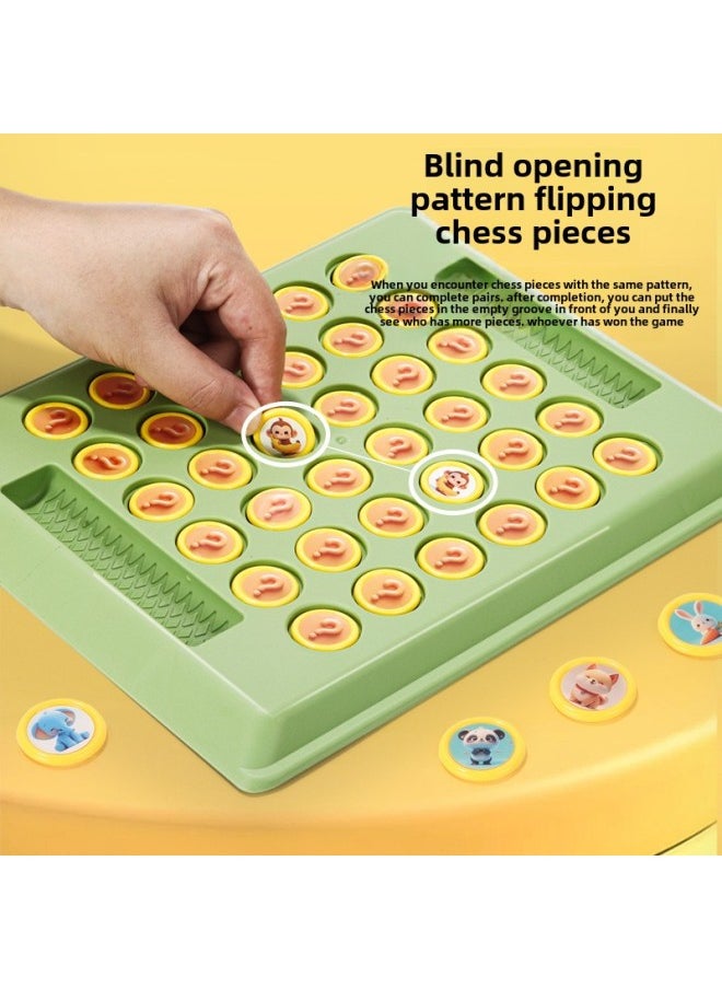 Children's Double Battle Flip Chess Match Touch Educational Toys Logical Thinking Parent-Child Desktop Game Toys-Color:Flip Chess Pairs + Punishment Plate (e-commerce Box)