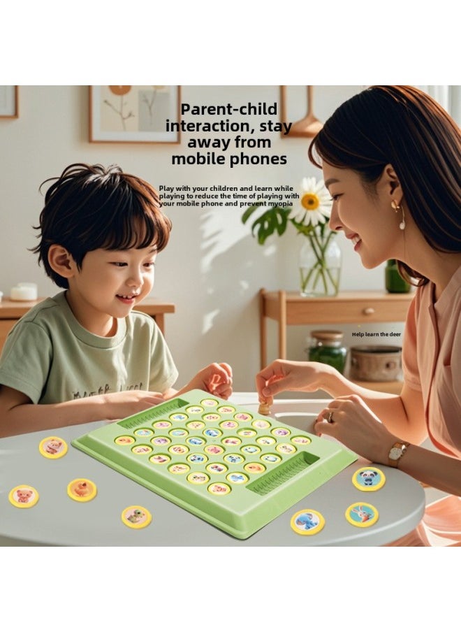 Children's Double Battle Flip Chess Match Touch Educational Toys Logical Thinking Parent-Child Desktop Game Toys-Color:Flip Chess Pairs + Punishment Plate (e-commerce Box)
