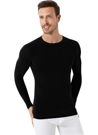 Arma Yıldız Black Men's T-Shirt Long Sleeve Undershirt Regular Fit Crew Neck 100% Cotton  - Image 3