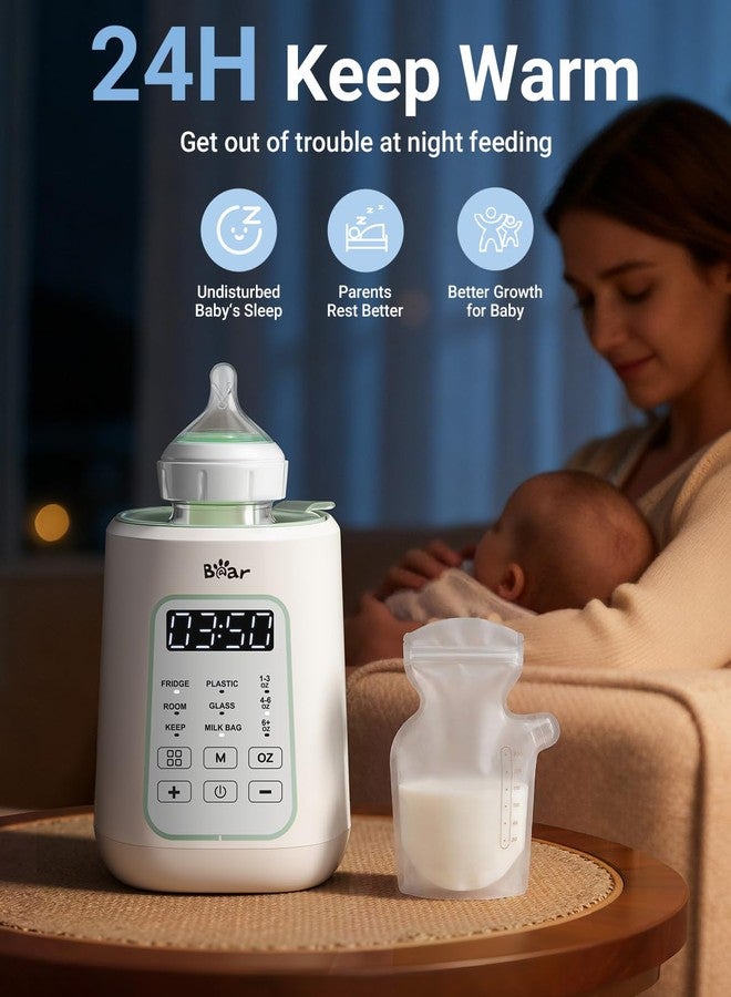 Bear Bottle Warmer, Baby Milk Warmer Breastmilk Bag Formula Fast Warming for New Born Baby Bottles, Time Temp Control Automatic Shut Off at Home Use - Image 4