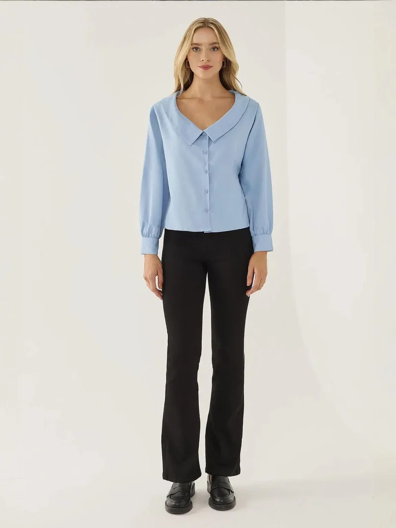 HICCUP Straight Fit Collar Detail Shirt