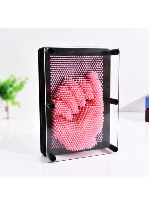 Rainbow Colorful Square Plastic Hand Mold 3d Three-dimensional Variable Needle Painting Hand Mold Children's Handprint Plastic Crafts Play-Color:Medium Square Hand Pink