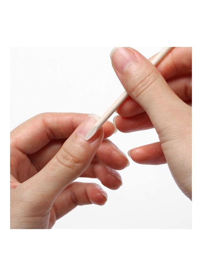 نيبمينينت مجموعة عصي خشبية مزدوجة الجانب لإزالة الجلد الميت حول الأظافر مكونة من 100 قطعة بيج - Image 2