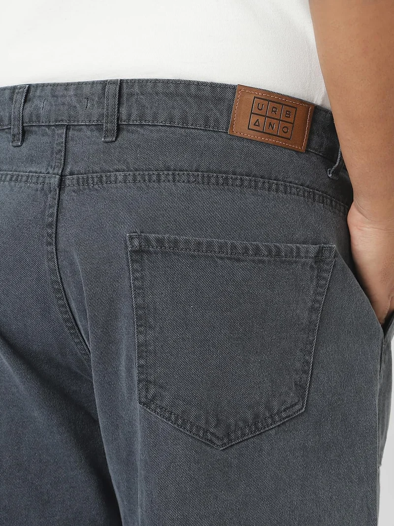 Urbano Fashion  Urbano Plus Men's Grey Loose Fit Cargo Jeans with 6 Pockets Non-Stretchable  | Best Price UAE