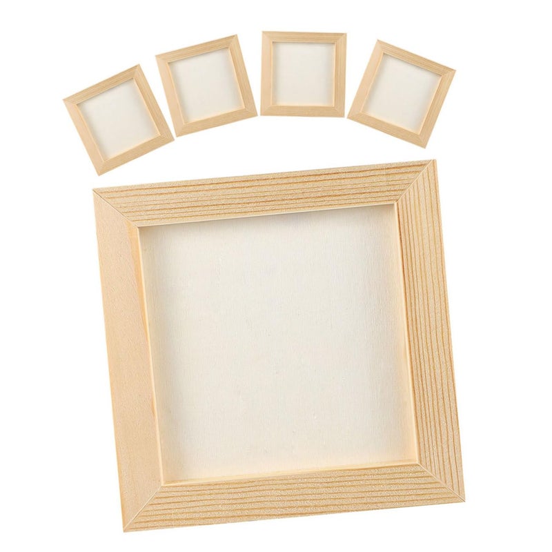 5Pcs Unfinished Wooden Picture Frames 4x6 Inch for DIY Art Projects Painting Crafts - Image 2