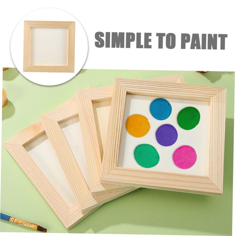 5Pcs Unfinished Wooden Picture Frames 4x6 Inch for DIY Art Projects Painting Crafts - Image 4