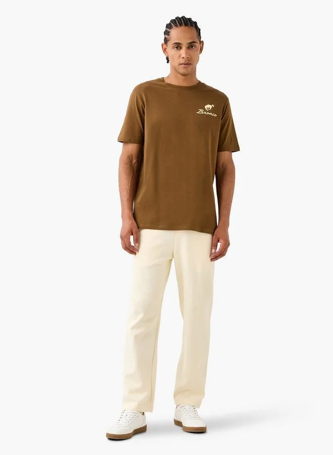 SP Characters Regular Fit Bronco Print Crew Neck T-shirt