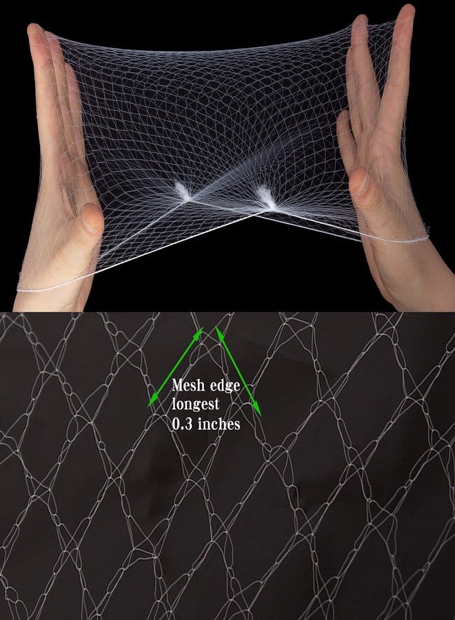 Askuang 100PCS White Hair Net 20" Invisible Elastic Edge Mesh Hair Nets for Ballet Bun, Women Sleeping, Food Service, Short Wig Package 50cm - Image 3