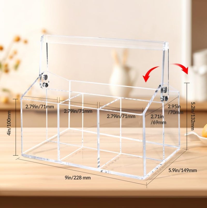 Chivalral Silverware Organizer Paper Plate Holders Cutlery and Flatware Caddy for Countertop Table Buffet and Picnic  Acrylic Party Utensil Holder for Knives Forks Spoons Plates Napkins - Image 3