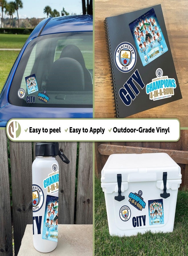 Desert Cactus ملصق مانشستر سيتي من ديزرت كاكتوس - ورقة فينيل لكرة القدم - ملصق لابتوب وزجاجة ماء وسيارة وكتاب قصاصات (النوع 2-6 بطولة) - Image 5