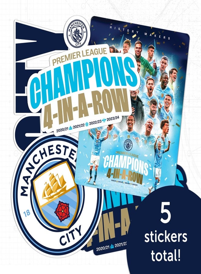 Desert Cactus ملصق مانشستر سيتي من ديزرت كاكتوس - ورقة فينيل لكرة القدم - ملصق لابتوب وزجاجة ماء وسيارة وكتاب قصاصات (النوع 2-6 بطولة) - Image 4