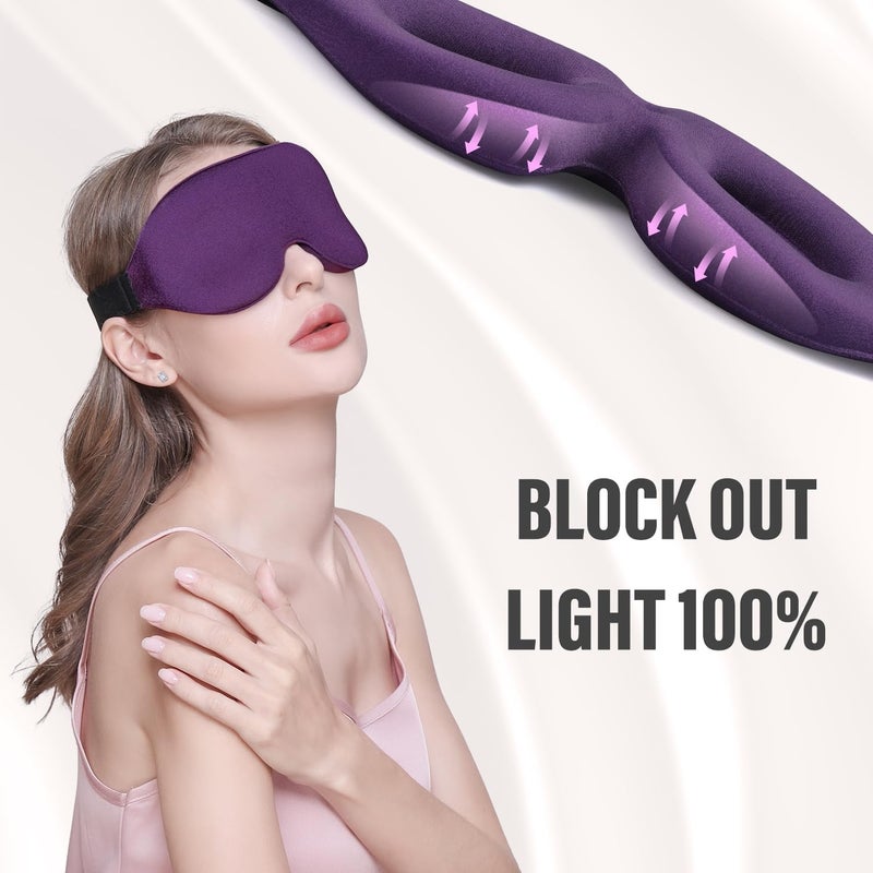 3D Sleeping Eye Mask for Side Sleepers - Complete Light Blocking, Soft and Breathable Eye Cover - Image 3