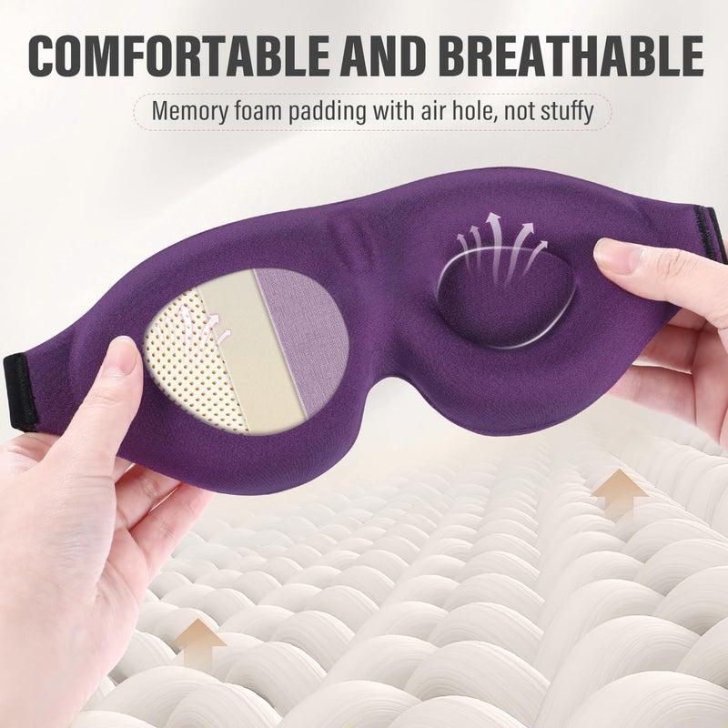 3D Sleeping Eye Mask for Side Sleepers - Complete Light Blocking, Soft and Breathable Eye Cover - Image 5