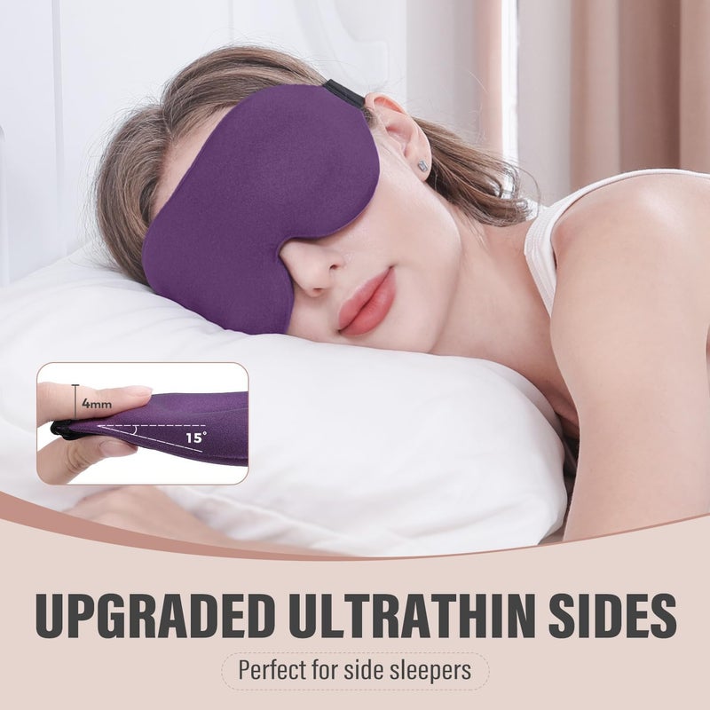 3D Sleeping Eye Mask for Side Sleepers - Complete Light Blocking, Soft and Breathable Eye Cover - Image 2