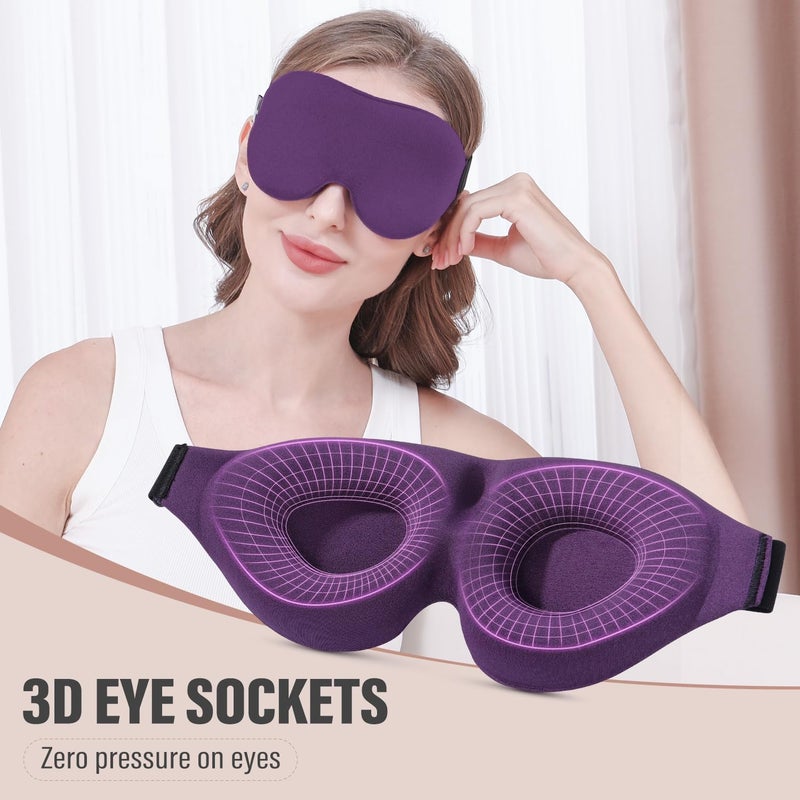 3D Sleeping Eye Mask for Side Sleepers - Complete Light Blocking, Soft and Breathable Eye Cover - Image 4