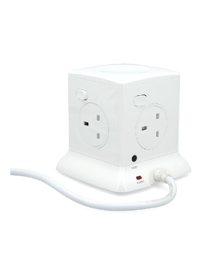 AL FANAR 2900W 4-Socket 13A Power Extension Tower White 13 x 13.5 x 13.5 cm CE043M0AC18-WH - Image 3
