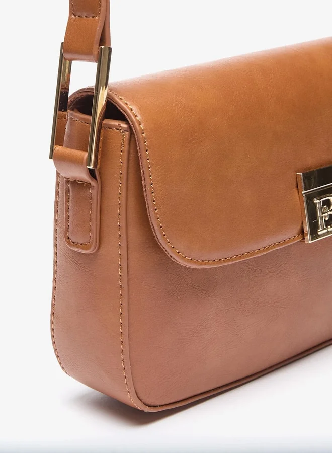 Flora Bella By Shoexpress Women Solid Crossbody Bag with Adjustable Strap and Magnetic Closure