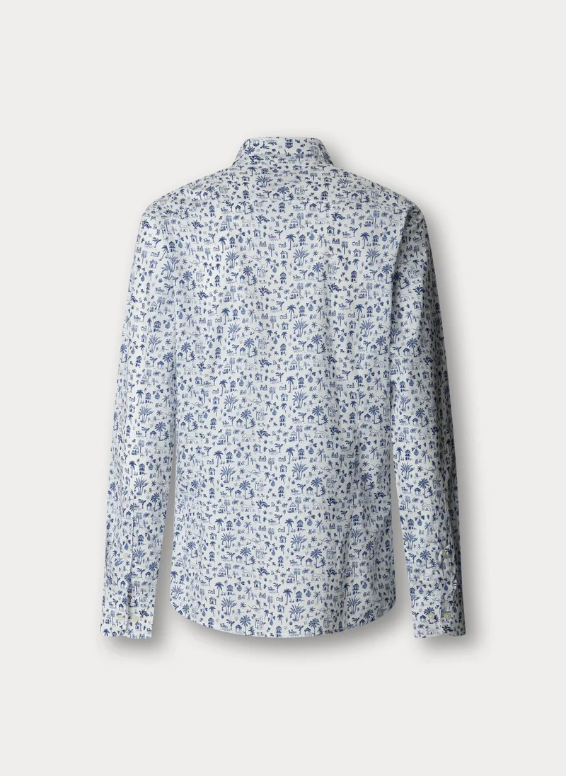 Hackett  Tailored Fit Island Print Shirt for Men | Best Price UAE