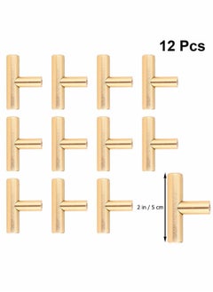 Excefore Alloy Pull Handle Cupboard Cabinet Wardrobe Door Knobs Drawer Pull Handle for Home Bedroom Golden - 12pcs  - Image 5