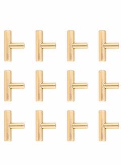 Excefore Alloy Pull Handle Cupboard Cabinet Wardrobe Door Knobs Drawer Pull Handle for Home Bedroom Golden - 12pcs  - Image 1