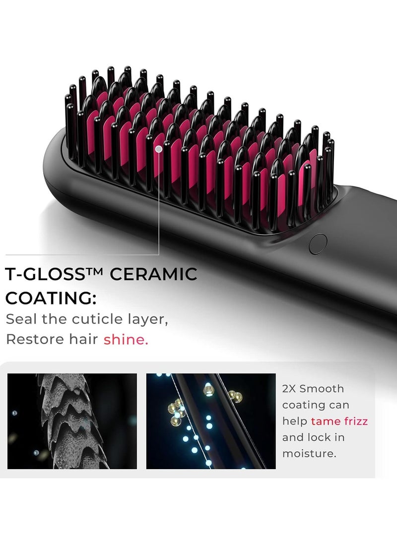 Porta Cordless Portable Hair Straightening Brush TY.HC120.BK - Black