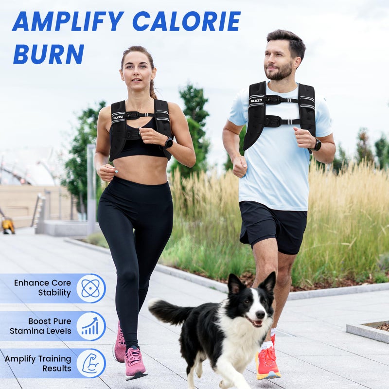 KUKZO Weighted Vest Woman,12 Lb Unisex Reflective Strength Training Weight Vest For Running, Jogging, Cardio & Workouts - Image 4
