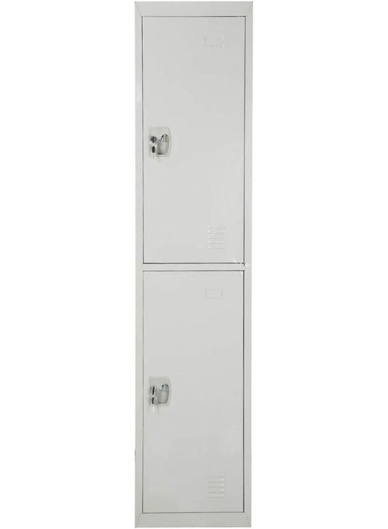 سلشا ببابين معدن فولاذي خزانة خزانة فولاذية مع مفاتيح رمادي - Image 1