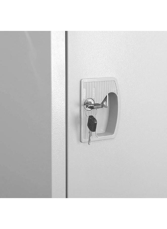 SULSHA - Two Door Metal Steel Locker Steel Cabinet With Keys Grey - Image 1