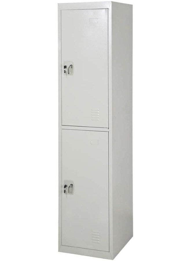 SULSHA - Two Door Metal Steel Locker Steel Cabinet With Keys Grey - Image 1