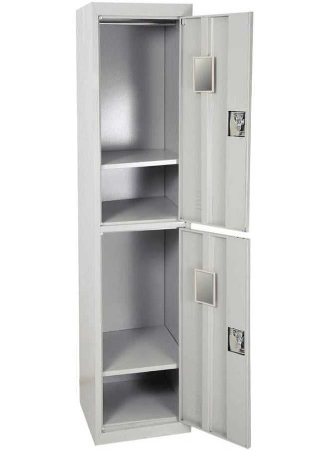 SULSHA - Two Door Metal Steel Locker Steel Cabinet With Keys Grey - Image 1