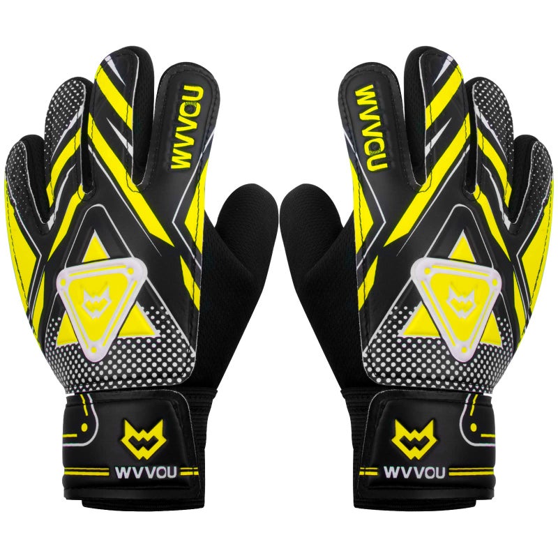 WVVOU Goalkeeper Gloves for Kids Youth, Soccer Goalie Gloves with Double Protection, Anti-Slip Soccer Gloves, Super Grip - Image 1