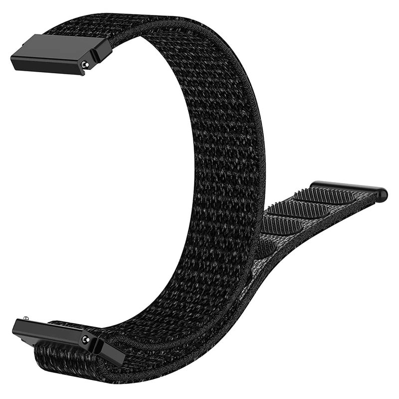 ACM Watch Strap Nylon Soft Loop 20mm Compatible with Samsung Galaxy Watch 4 Classic 42mm Smartwatch Sports Band Black - Image 3