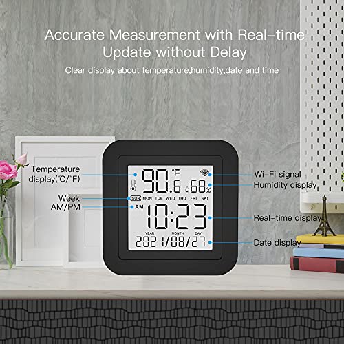 MOES Smart Temperature Humidity Monitor with IR Remote Control, Tuya WiFi Temperature Humidity Sensor with LCD Display for Home House Greenhouse Home Pet Garage, Compatible with Alexa - Image 5