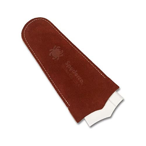 Spyderco Fine Grit Golden Stone Sharpener - Alumina Ceramic, Duckfoot Shape, Versatile Sharpening Device, with Suede Case - Model 308F - Image 2