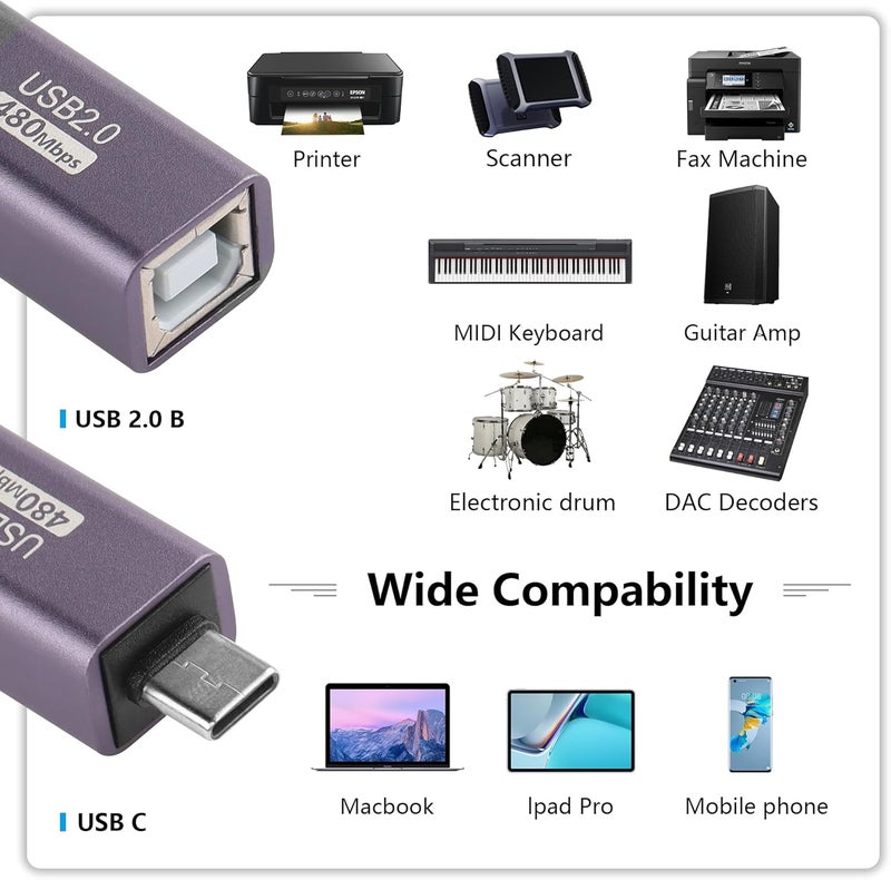 SinLoon محول USB C إلى USB B من SinLoon - عبوة 2 - Image 5