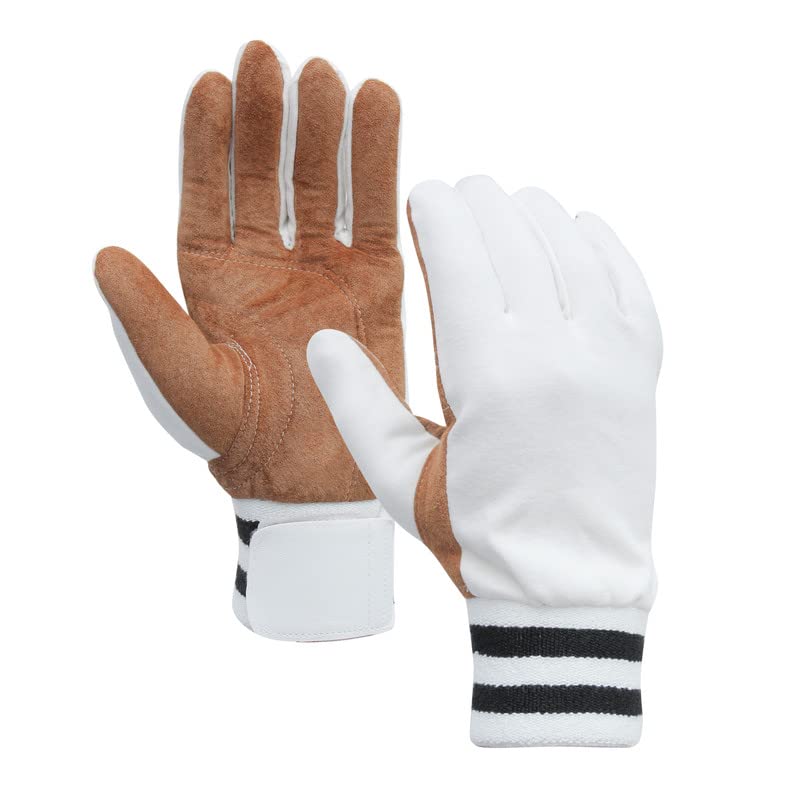 WHITEDOT SPORTS Cotton Alpha Chamois Cricket Wicket Keeping Inner Gloves, Suitable for Mens/Large/Adult - Image 1