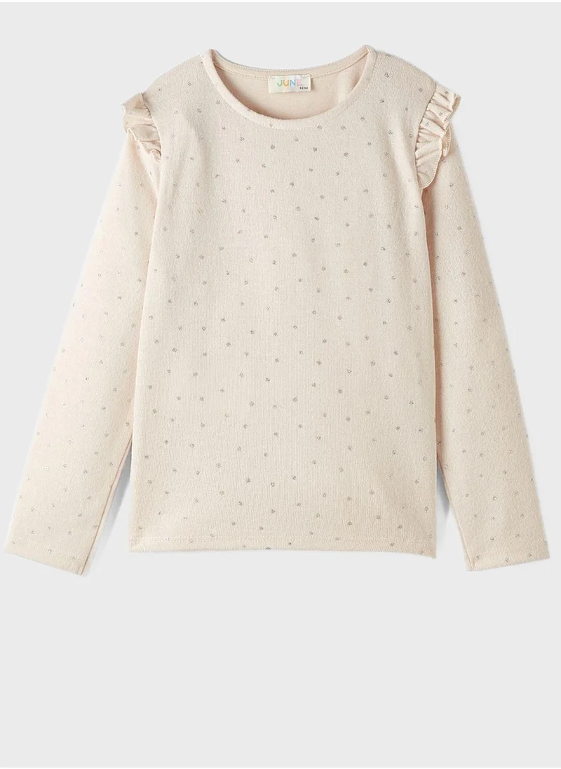 JUNE Kids Glitter Soft Texture Top