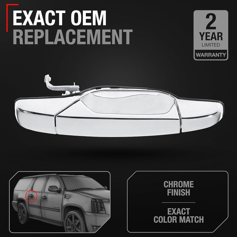T1A Exterior Front Passenger Door Handle - Compatible with 2007-2013 Chevrolet Avalanche, 07-14 Silverado 1500, 2500, 3500, Suburban, Tahoe; 07-14 GMC Sierra 1500, 2500, 3500, Yukon XL - OEM 22738722 - Image 2