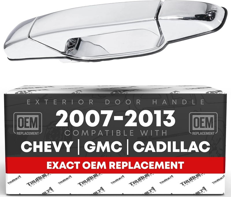 T1A Exterior Front Passenger Door Handle - Compatible with 2007-2013 Chevrolet Avalanche, 07-14 Silverado 1500, 2500, 3500, Suburban, Tahoe; 07-14 GMC Sierra 1500, 2500, 3500, Yukon XL - OEM 22738722 - Image 1